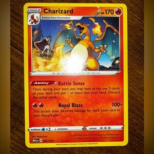 Pokemon Charizard Trading Card - Red and Orange